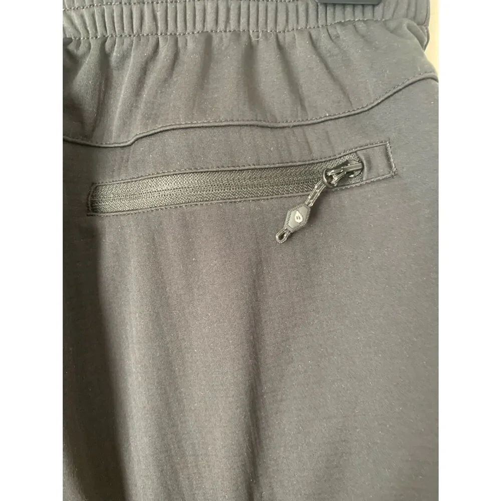 Baleaf Men’s Black Bike Cycling Pants Elastic Waist Pockets/Zip Logo Size L